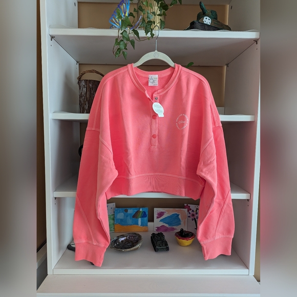 aerie Tops - Offline By Aerie Throwback Snap Fleece Crewneck Sweatshirt